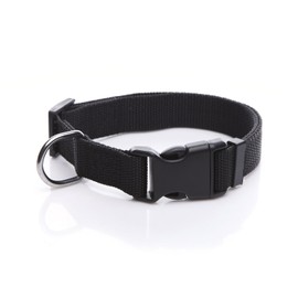 Adjustable Nylon Dog Collar, pet Collar 1 Inch 3/4 Inch 5/8 Inch Wide, for Large Medium Small Dogs（3/4 Inch,Black）