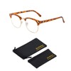 Half frame Retro Semi Rimless Clear Lens Glasses Blue Blocking