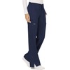 Cherokee Women's Mid Rise Moderate Flare Drawstring Pant, Navy, X-Large
