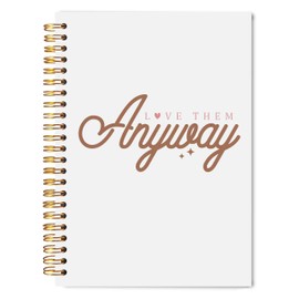 Welshower Inspirational Christian Notebook Journal 5.5x8.3, Love Them Anyway Bible Journaling Notebooks for Note Taking, Motivational Religious Hardcover Spiral Notebook