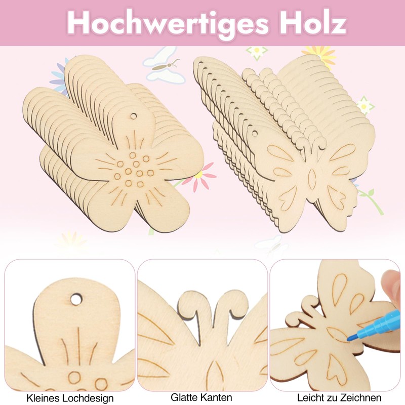 Hopton 40 Piece Craft Set Children's Birthday Butterfly and Flower