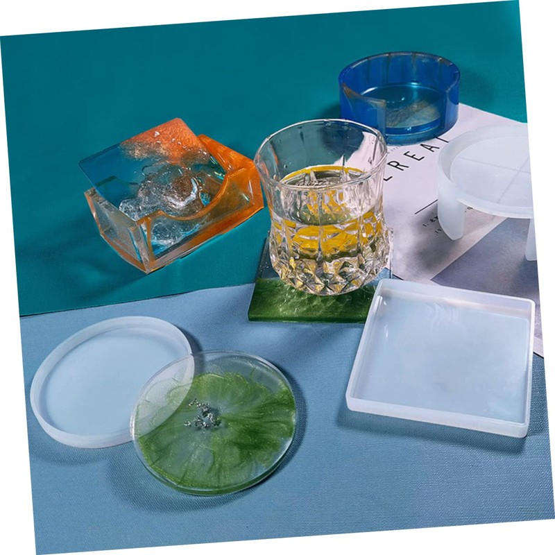 TEHAUX 1 Set Coaster Mold for Epoxy Resin Flexible and