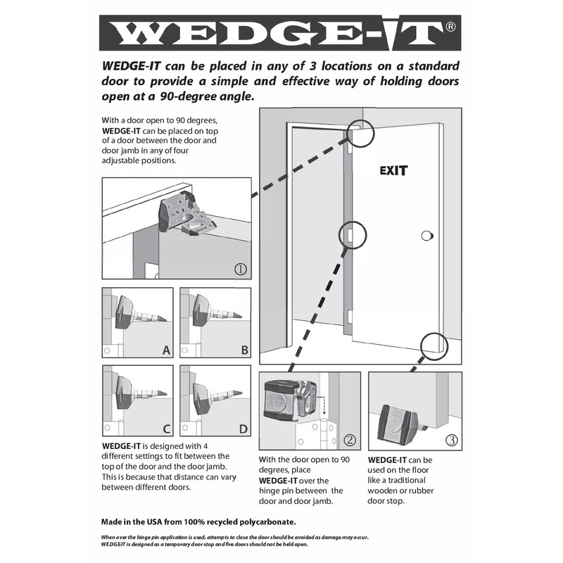 Wedge-It - The Ultimate Door Stop - Green (4-Pack)