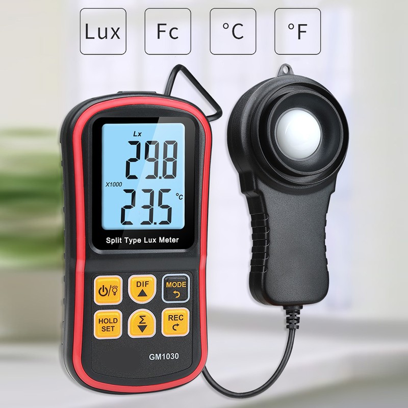BENETECH Digital Luminance Meter HighAccuracy Handheld Industrial MultiFunction Illuminance Meter