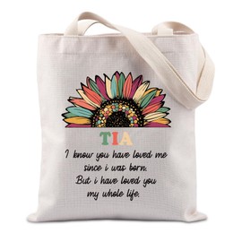 Tia Gift Tia Tote Bag Auntie Gift Tia Birthday Gift Best Tia Gift from Niece Nephew Gift for Tia (TIA tote CA)