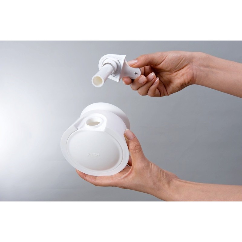 SANEI ウォールソープディスペンサー 吸盤式 シャンプーや液体洗剤用 容量300ml 白 PW1710-W4