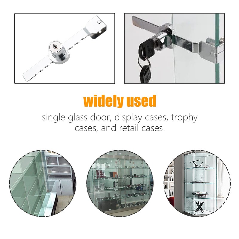 Qjaiune 4 Pack Sliding Glass Door Lock, Keyed Alike Showcase