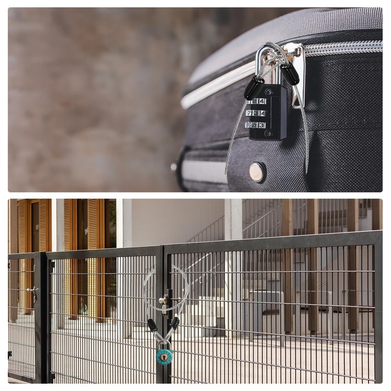 sourcing map Security Steel Cable Lock, Safety Cable Flexible Wire