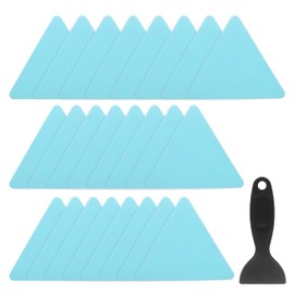 HARFINGTON 24pcs Non Slip Bathtub Stickers Bath Shower Floor 4" Anti-Slip Adhesive Sticker Tape Triangle Style Decals with Scraper for Bathroom Kitchen Bathtub Treads Stairs, Blue