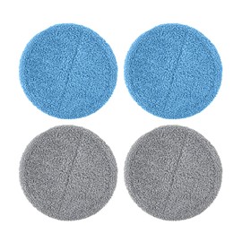 [Universal] 4 Pcs Mop Pads Replacement for Cordless Electric Mop, Machine Washable and Reusable Microfiber Mop Pads for ID-EM002-N1 or Others, Included 2 Mopping Pads+2 Waxing Pads