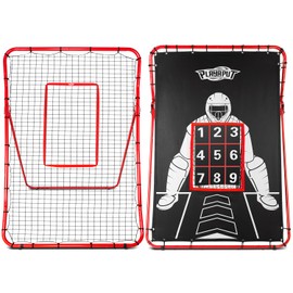 PLAYAPUT 2 in 1 Baseball Rebouder Net and Pitching Net, Adjustable Pitch Back Baseball Rebounder with Strike Zone,Base Ball Bounce Back Net for Pitching,Catching,Fielding,Throwing