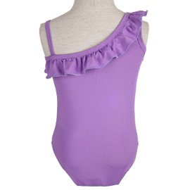 Dressy Daisy Traje de baño de una pieza con diseño de unicornio para niñas, Estilo F (morado), 4