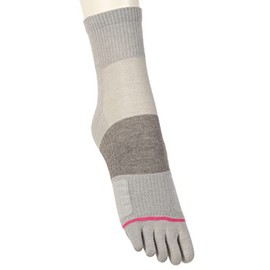 Atsugi JD46083 Women's Socks, Clear Beauty Active, 5 Toes with Anti-Slip, Middle Length, gray (light gray)