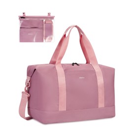 ECOHUB Easyjet Cabin Bag 45x36x20, 30L Underseat Hand Luggage Bag, Foldable Carry On Bag with Removable Wet Pocket, Water-Resistant Overnight Hospital Weekend Bag for Women, Pink