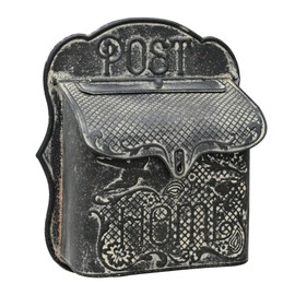 BIG FORTUNE Wall Mount Mailbox for House Outside Vintage Metal Door Mailbox Antique Style Nostalgic Charm Home Decor Garden Vintage English Cottage Decor Flower Patter (Black)