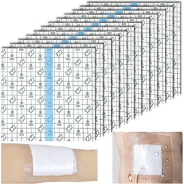 25PCS Waterproof Dialysis Catheter Shower Cover (7.8"x7.8"), Adhesive PICC Line Shower Cover, Stretchable Wound Cover for Showering & Tattoo Cover for Swimming,Shower Shield to Keep Protected Area Dry