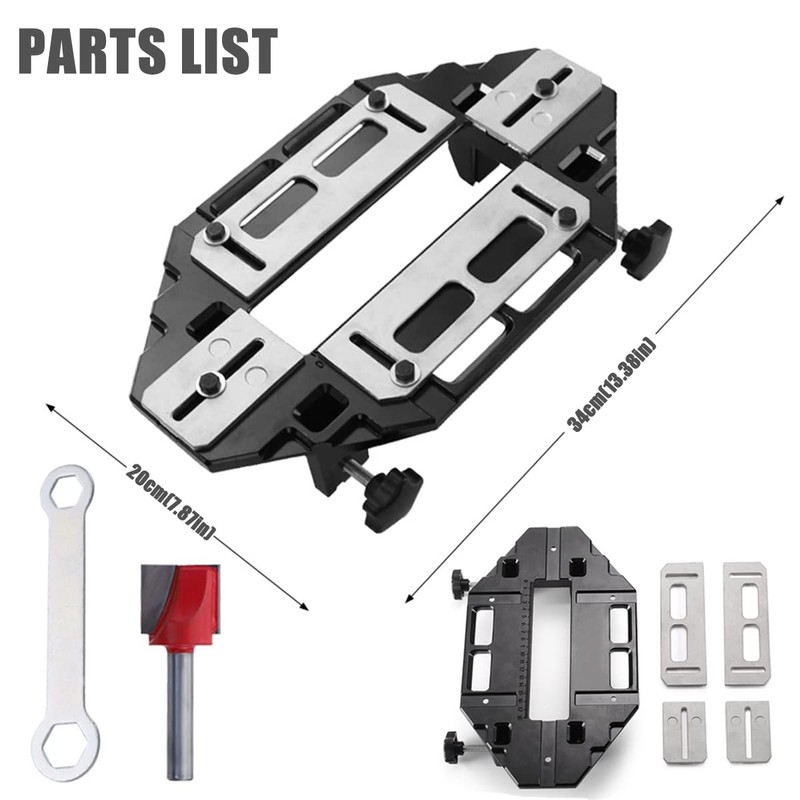 Aluminum Door Hinge Template Jig - Precise Woodworking Slotting Locator,