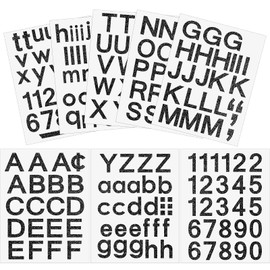 Outus 8 Sheets Vinyl Letter Stickers Self Adhesive Mailbox Alphabet and Numbers Outdoor Vinyl Letters for Outside, Door, Signs, Trucks, Home, Business, Address Number(2 Inch,Glitter Black)