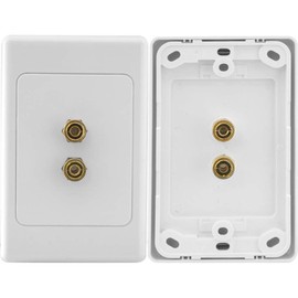 PRO1030 Pro2 2 Terminal Speaker Wall Plate 2X Banana Sockets 2X Banana Sockets 2X Banana Sockets 2X Banana Sockets, 1 Way (2 Terminal) Speaker Wall Plate