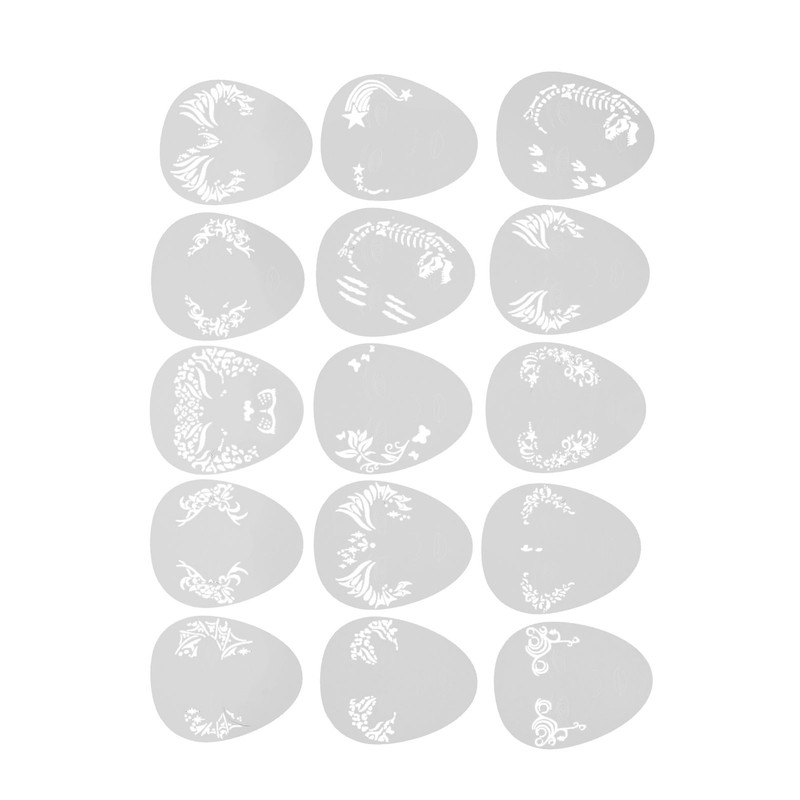 15 Pcs Face Paint Stencils Set PP Reusable Temporary Face