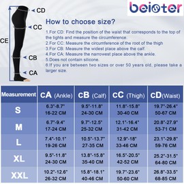 Medical Compression Pantyhose Women & Men,20-30mmHg Open Toe Thigh High Compression Tights Graduated Support (Beister)