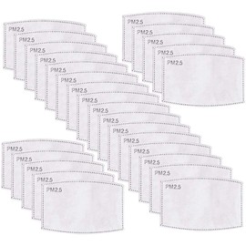 【UPGRATED】50PCS PM2.5 Filter Cartridge, 5 Layers Anti Haze Dust Proof Square Arc Active Carbon Filter for PM2.5 Filter, Adult Size