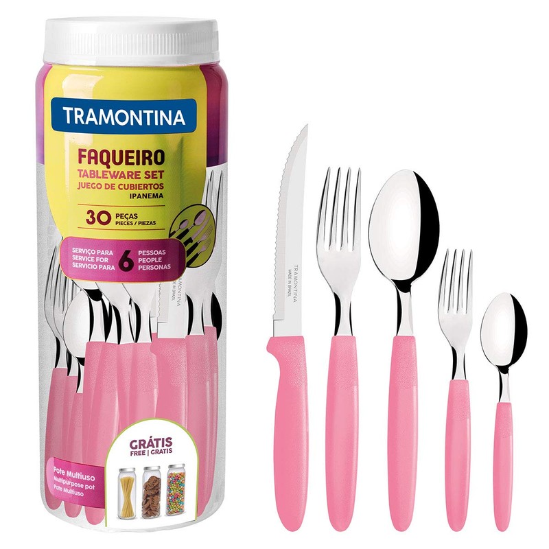 Tramontina Ipanema Cutlery Set for 6 People, 30 Pieces, Stainless