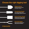 Fiskars 60" Steel Posthole Digger, Long-Handled Construction and Yard Tool,