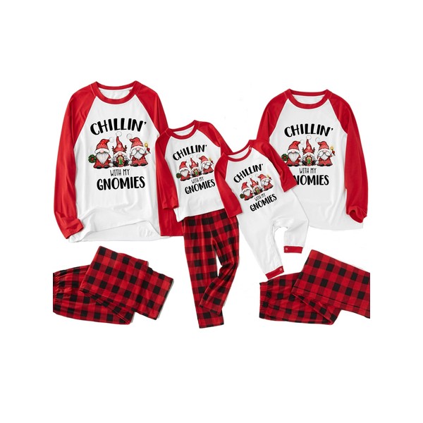 JAXUH Family Christmas Pajamas Matching Sets, Classic Plaid Pants and