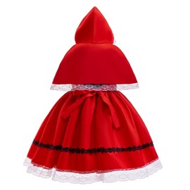 Dressy Daisy Little Red Riding Hood Fancy Dress Up Costume Set with Cloak Cape for Kids Girls Size 10-12