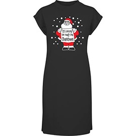 Hippowarehouse It's never to early for Christmas t-shirt dress women's adults nightie nightdress Black