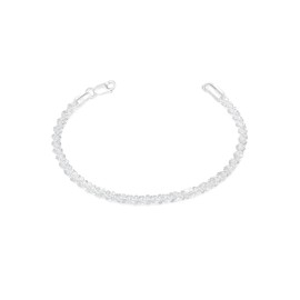 Waitsoul Sparkling Bracelet for Women 3mm Diamond-Cut Silver Sparkling Chain Bracelet for Gril 8 Inch