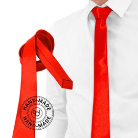 OcioDual Unisex Slim Tie Without Satin Print for Celebrations and Events 100% Brown Polyester, red, Unit size