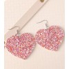 Handmade Heart Shaped Sequins Pink Multicolor Earrings ~ Valentines Day