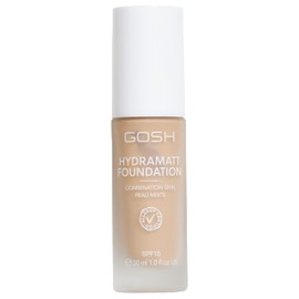 GOSH Foundation with SPF 15 for Light & Dark Skin, Vegan, Mattifying Makeup for Dry, Sensitive & Oily Skin, Smudge-proof and Sweat-Proof, Oil-Free, Coverage Adjustable, No Mask Effect, 008N