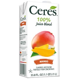 Ceres 100% All Natural Pure Fruit Juice Blend, Mango - Gluten Free, Rich in Vitamin C, No Added Sugar or Preservatives, Cholesterol Free - 33.8 FL OZ (Pack of 12)