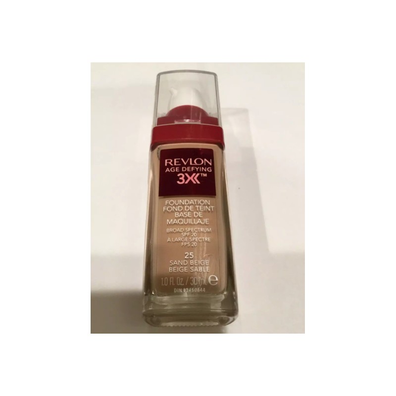 Revlon Liquid Foundation, Age Defying Makeup, 025 SAND BEIGE, 1