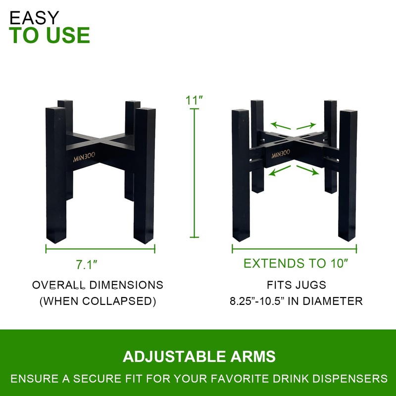 Adjustable Drink Dispenser Holder - Stand for 6-11" Dispenser, Fits