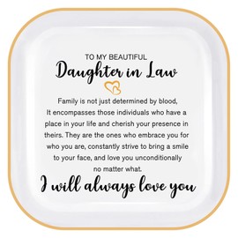 Daughter in Law Gifts, Wedding Gifts for Daughter in Law, Jewelry Dish Ring Tray, Birthday Gifts for Daughter in Law, Wedding Bridal Shower Engagement Mother's Day for Daughter in Law