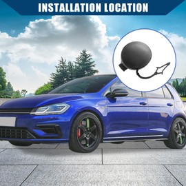 Hihaha 5GG807241 Car Bumper Tow Hook Cover for VW Golf VII MK7 2013-2017 / Front Tow Hook Eye Lid Cover Trailer Cap/Durable Plastic / 1Pcs Black