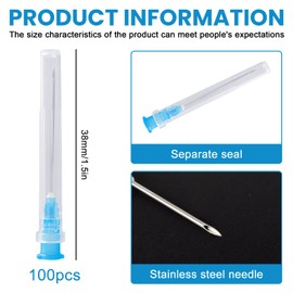 Sporgo Pack of 100 Stainless Steel Dispensing Tube: 23G (0.6 mm x 25 mm) Stainless Steel Dispensing Tube for Refill Liquids, Individually Packed Refill Tubes for Household Industrial Laboratory