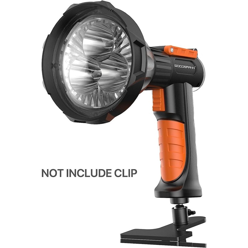 GOODSMANN 4000 Lumen LED Spotlight Outdoor Handheld Rechargeable with Red