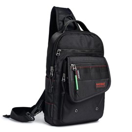 NICGID Sling Bags, Chest Shoulder Backpacks Crossbody Purse Outdoor Chest Bag Travel Backpack for Men Women - Color: Black
