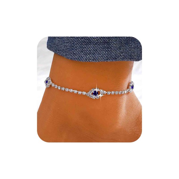 Aneneiceera Boho Crystal Evil Eye Anklet Bracelet Rhinestone Eye Ankle