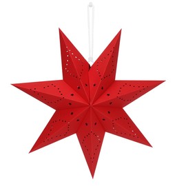 Paper Stars Christmas Decoration, Folding Star Christmas, 7 Pointed Paper Star Decoration, Red Christmas Star for Hanging, 45 cm Paper Folding Stars Suitable for Christmas, Wedding, Birthday, Table
