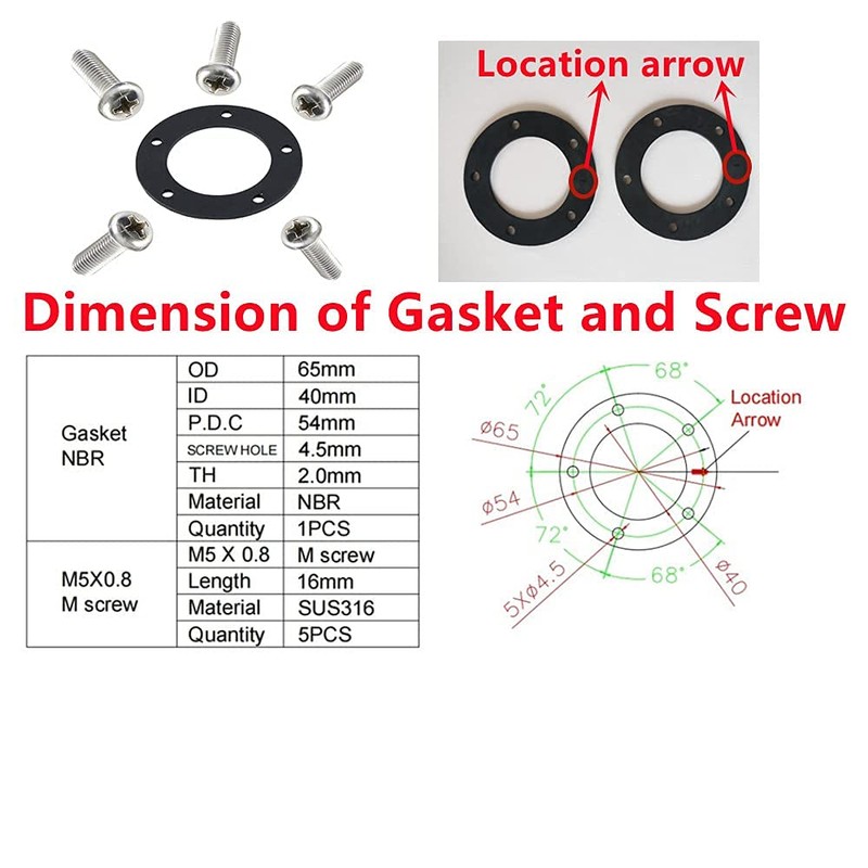 100TECH Marine Fuel Sending Unit Gasket Kit(NBR) Fuel Sending Unit