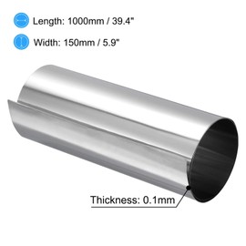 TA-VIGOR 2Pcs 304 Stainless Steel Foil Roll, 1000mm x 150mm x 0.1mm Metal Strip Sheet Fine Plate Sheet Foil for Crafts, Electronic Equipment