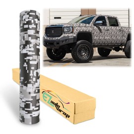 4"x8" (10cmx20cm) Sample Camouflage Digital Light Gray Viny Wrap Sticker Sheet Film DIY Decal Car Auto Vehicle Motorcycle Air Release Bubble Free Self Adhesive Peel and Stick