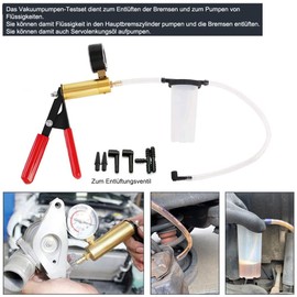 Awsuc Brake Bleeder Device, Vacuum Pump, Vacuum Tester, Brake Bleeding Kit with Vacuum Meter, Adapter for Vehicles, Trucks and Car, Motorcycle with Carry Bag