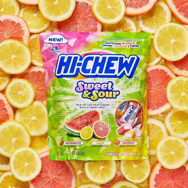 HI-CHEW Bulk Candy Sweet and Sour Mix, Watermelon Lemon Grapefruit,